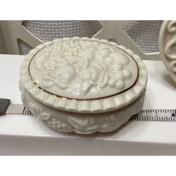 Lenox Porcelain Fruits of Life Small Trinket Box With Lid & Mini Picture Frame - Picture 7 of 8